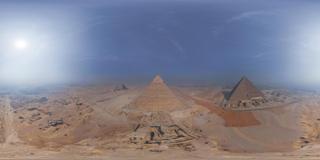 Great Pyramids of Giza in Egypt_Foggy morning